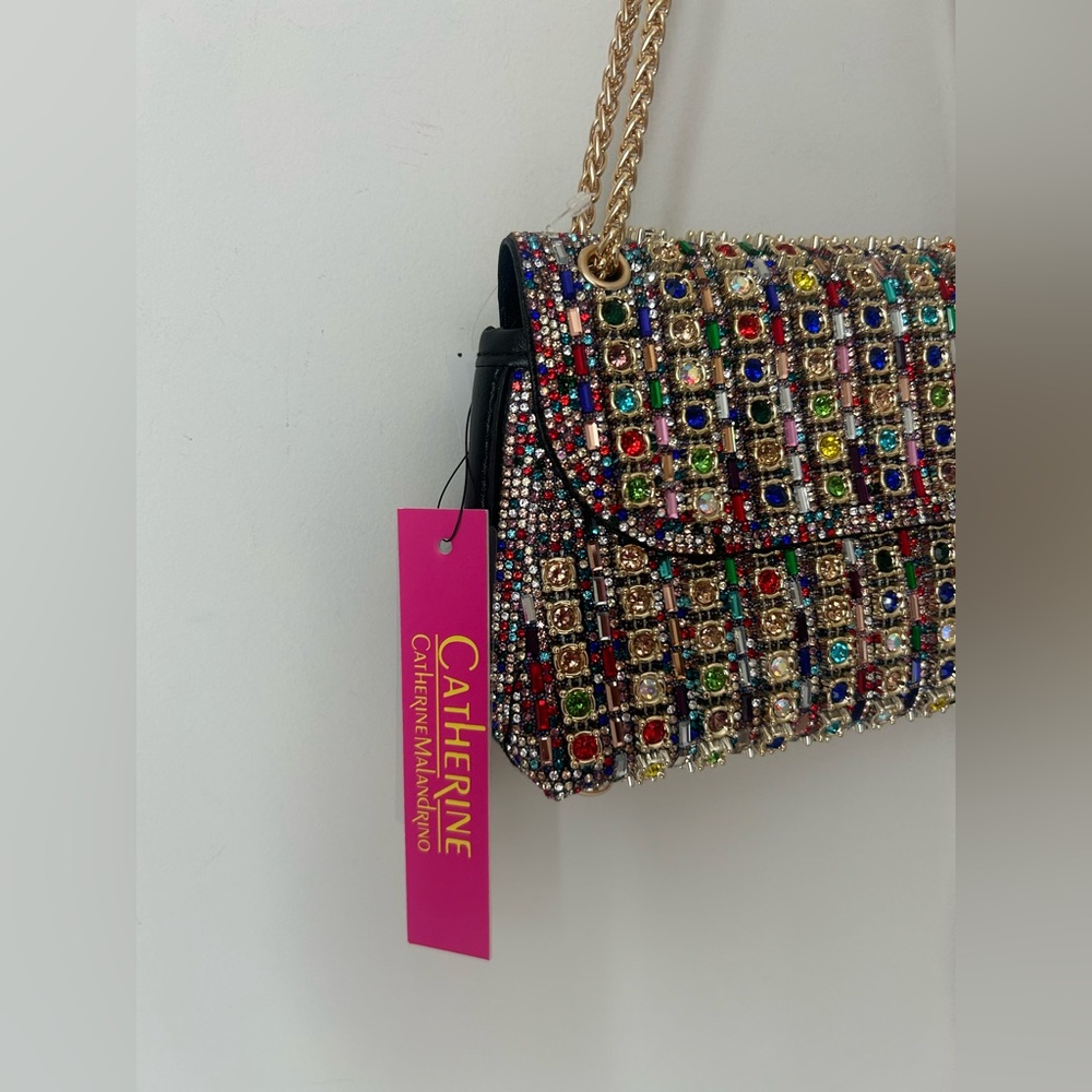 Catherine Malandrino Multicolor Rhinestone Beaded Shoulder Bag - Picture 5 of 7